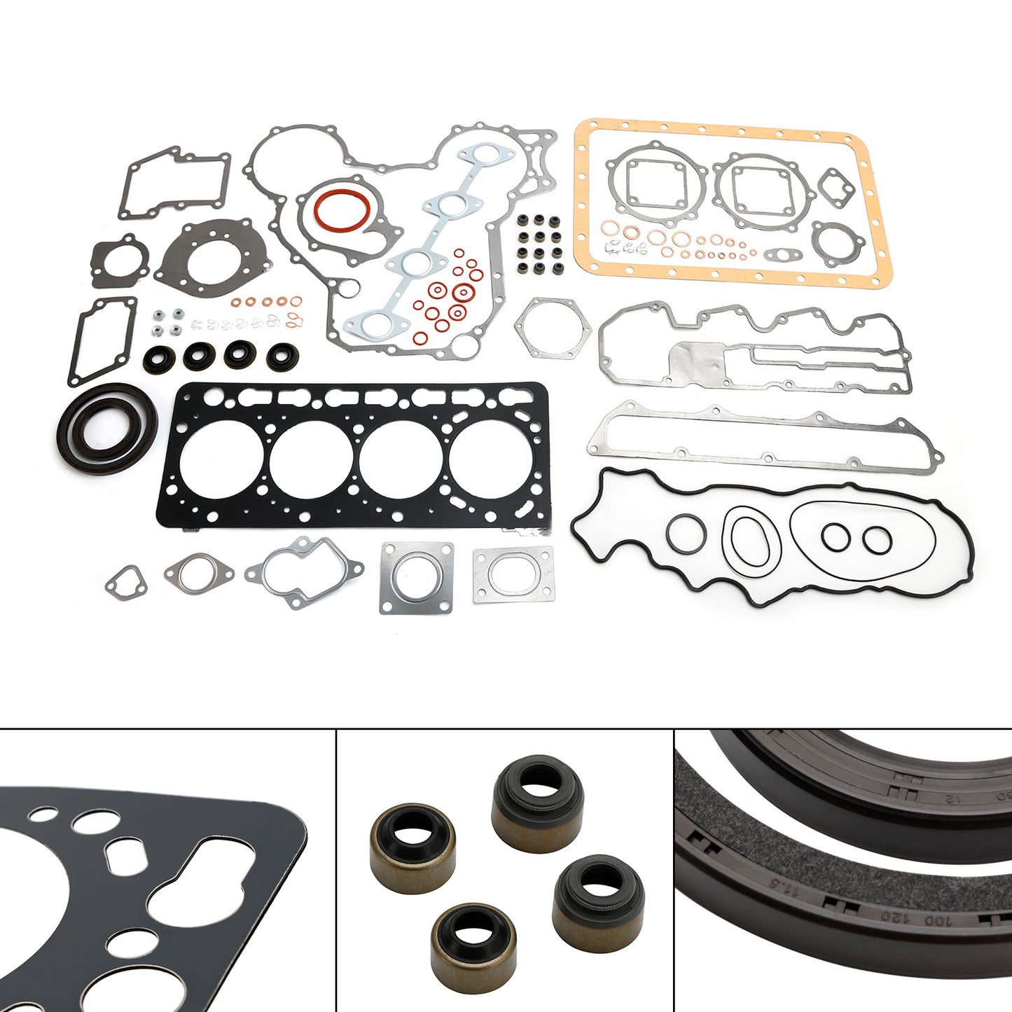 Fits For Kubota V3300 Engine Complete Cylinder Head Gasket Kit Set