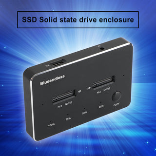 SSD Solid State Drive Enclosure usb 3.1 NVME+NVME 4TB Total Capacity Case