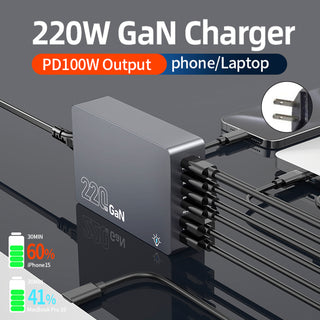 F8A Desktop Charging Station USB 6-Port Fast Charger PD100W Smart Charger US