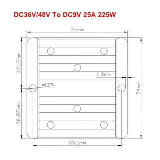 Waterproof DC 36V/48V to 9V 25A 225W Step-Down Power Supply Converter Regulator