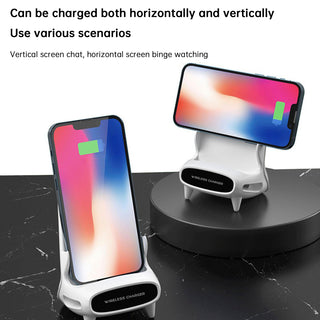 3 in 1 Charging Desktop Stand Mini Chair Wireless Fast Charger Holder for Phones