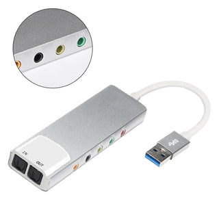 New Aluminum Alloy USB Optical Fiber SPDIF Card Computer External Multi-Function