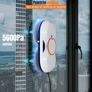 Double Automatic Water Spray Tiles for High Windows Glass Doors (Indoor & Outdoor) Smart Window Cleaning Robot with 5600Pa Suction Power