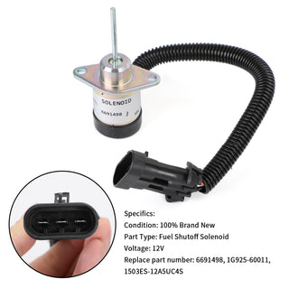 6691498 Fuel Shut Off Solenoid For Bobcat S150 S175 S185 S450 S530 T180 T190