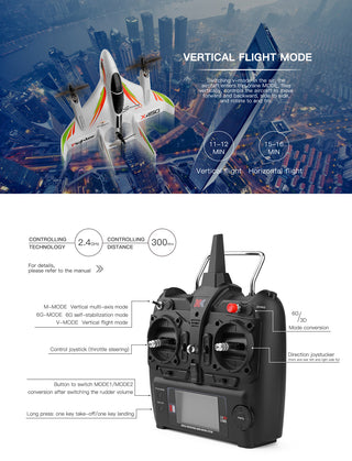 WLtoys XK X450 RC Airplane Brushless 2.4G 6CH 3D/6G LED Fixed Wing RTF Toy