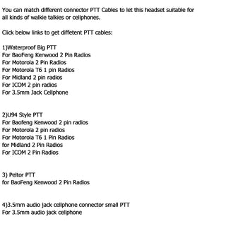Tactical H50 Headset Used with PTT / U94 PTT For Kenwood two way radio