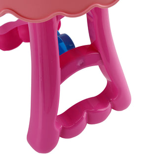 Toddler Makeup Table with Mirror and Chair Kids Vanity Set with Blowdryer for 3+
