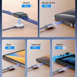 1.2M Data Cable 3-in-2 Charging Cable Multi Charging Cable Cord Charger Cable