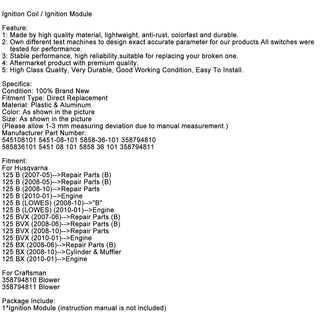 Ignition Coil For Husqvarna 125B 125BVX 125BX HB281 58 58 36 101 Left / Right