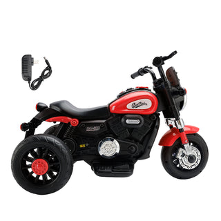 Red 6V Kids Ride-On Motorcycle w/ Dual Drive & Sounds