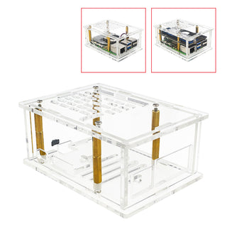 Raspberry Pi 5 PCI-E to M.2 Adapter Board Acrylic Box Adapter Case With Radiator