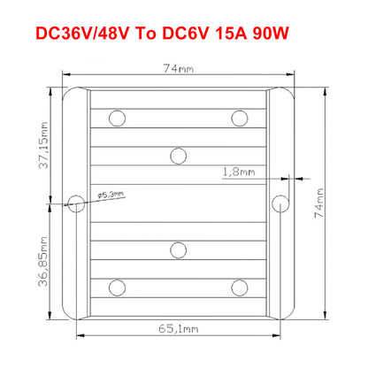 Waterproof DC 36V/48V to 6V 15A 90W Step-Down Power Supply Converter Regulator Generic