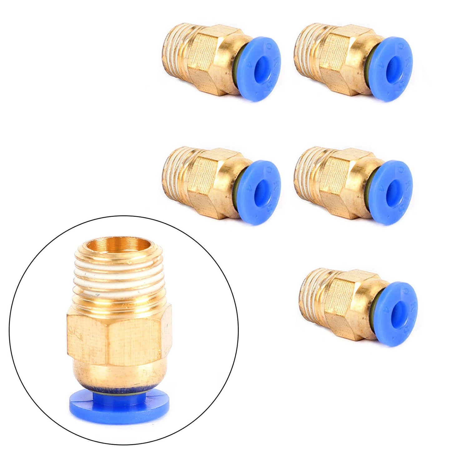 10x Pneumatic 1/4" Tube X 1/8" NPT Male Connector Push In To Air Connect Fitting Generic