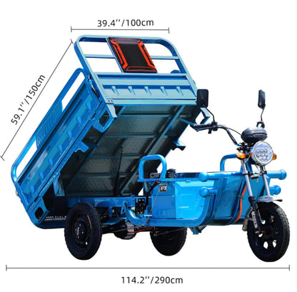 Electric Cargo Tricycle Truck Endurance Mileage 30-90km 800-1200W Motor Tricycle