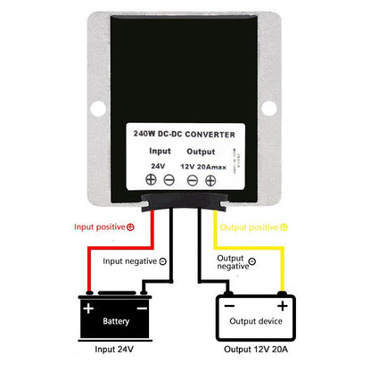 WaterProof 24V to 12V 20A 240W Step Down DC/DC Power Converter Regulator Generic