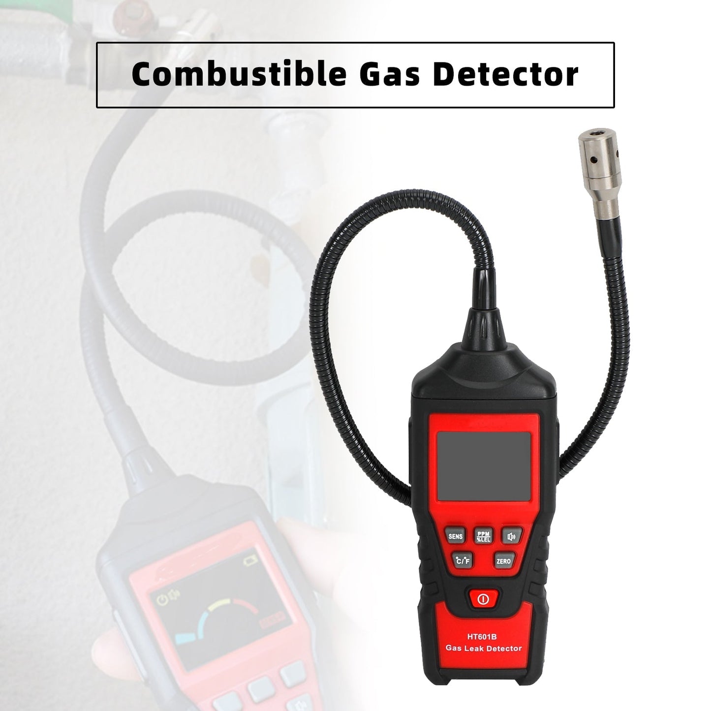 Gas Leak Detector Portable Combustible Gas Detector LCD Tester Visual Leakage Generic