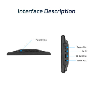 7-inch Full Touch Screen Apple CarPlay Android Auto Switching Display Camera