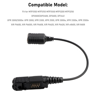 K Interface Headset Port Converter Cable for MTP3100 DP2000 DP2400 DP2600 DP3441