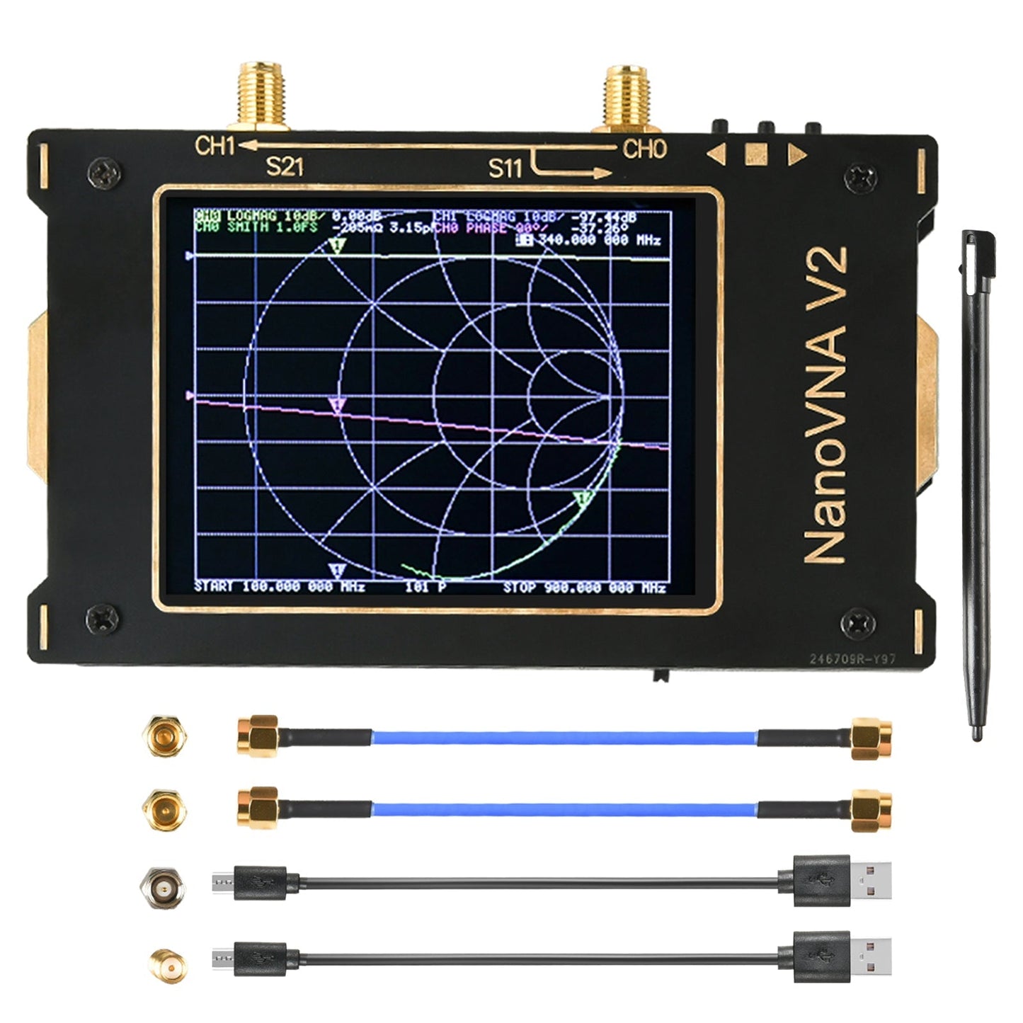 NanoVNA V2 3G 3.2" Vector Network Antenna Analyzer 50kHz-3GHz For Shortwave Generic