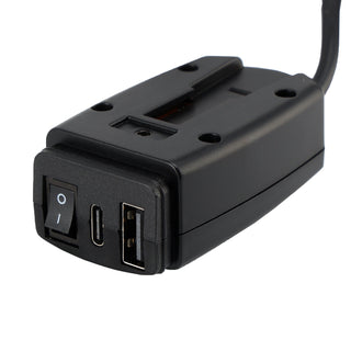 Motorcycle USB Super Fast Charger Handlebar Holder PD+QC3.0 Tpye-C Power Adapter