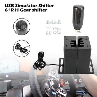 6+R USB Simulator H Gear shifter for Logitech T300RS/GT Steering Wheel PC Black