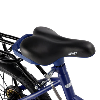 18" Kids Bike for Boys and Girls with auxiliary wheels & Rack Dark Blue