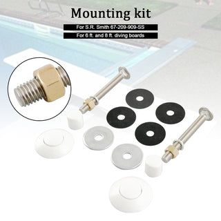 White Diving Board Mount kit 67-209-909-SS 5-1/2“Bolts 1-1/4&2”f/w