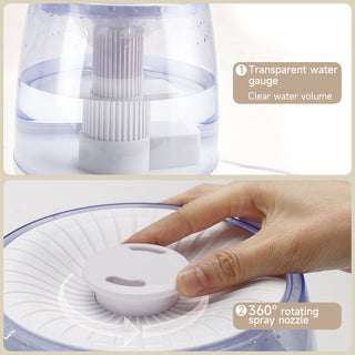 6.8L Cool Mist Humidifier & Diffuser with Remote - Top Fill for Bedroom, Plants & Baby