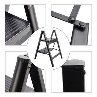 Ultralight Slimline 3 Step Ladder Folding  Stool Step Stool for Home with Non-Slip Feet