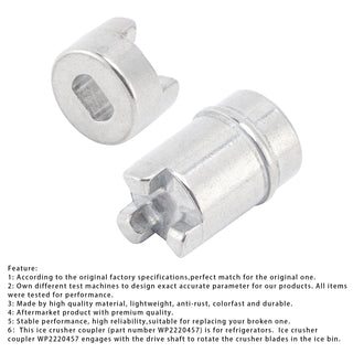 WP2220457 Refrigerator Ice Crusher Coupler + WP2220458 Coupling For Whirlpool