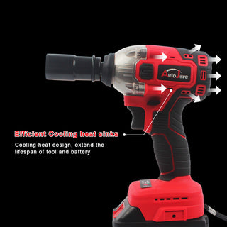 1/2" 21V Brushless Impact Wrench Torque Rattle Gun Electric Ratchet w/battery
