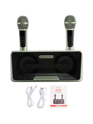 Wireless Bluetooth Speaker Dual Microphone Karaoke for Home Party Picnic Outdoor