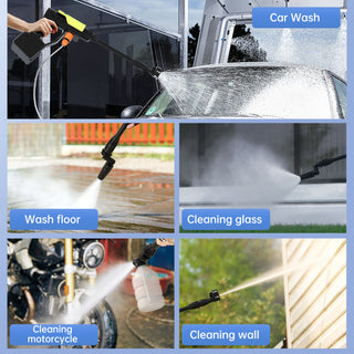 6 in 1 Portable Cordless Electric High Pressure Water Spray Gun Car Washer Cleaner Tool W/Three function levers