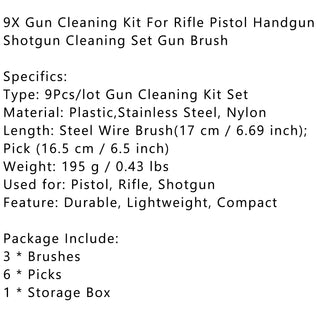 9X Cleaning Set Gun Brush