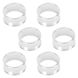 6PCS Napkin Rings Napkin Buckle Holder Adornmen Alloy Silver