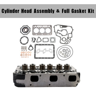 Complete Cylinder Head & Full Gasket Kit Compatible With Kubota D722 Engine