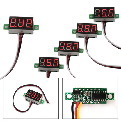 5x Mini DC 0-30V Red LED 3-Digital Display Voltage Voltmeter Panel Calibratable Generic