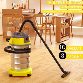 10 Gallon Stainless Steel Wet Dry Blow Vacuum Cleaner 3200w 8 Peak Hp