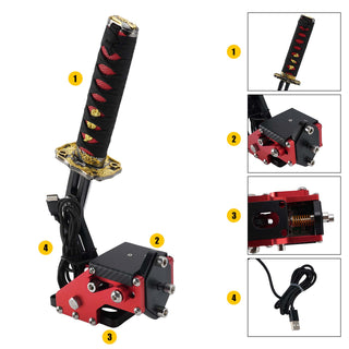 14Bit PC USB3.0 SIM Handbrake with Sword Hilt for Racing Games Steering Wheel Stand G27/G29 G920 PC WINDOWS