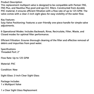 261142  2" Hi-Flow Multi-port Valve Kit For FNS, FNS Plus Replace 154566