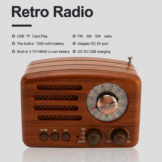 Retro-Style Decorative Radio Mini Multifunction Music Player Bluetooth Speaker