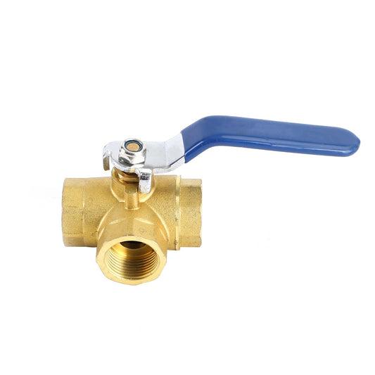 3/4" 3 Way Ball Valve Female L Port Vinly Insulation Handle 600 WOG DN20 Generic