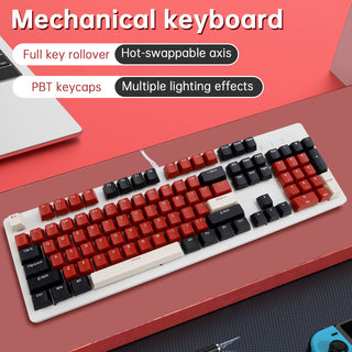 104Key Wired Mechanical Linear Switch Gaming Keyboard With Blue Switch RGB Light