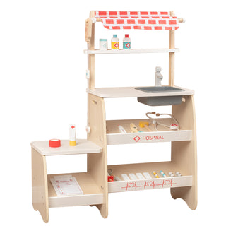 Kid Pretend Medical Clinic Stand Simulation Toy Set With 22 Accessories Ages 3+ US