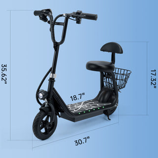 3-Speed Adjustable 12.43-Mile Range Electric Scooter with Seat for Kids Neon Lights Up to 11 MPH Electric Scooter for Kids Ages 4-10