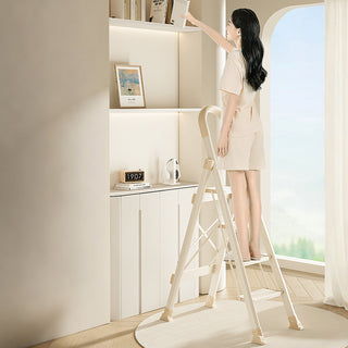 4-Step Folding Ladder with Anti-Slip Pedal & Handrail - Portable, Stable Stepladder