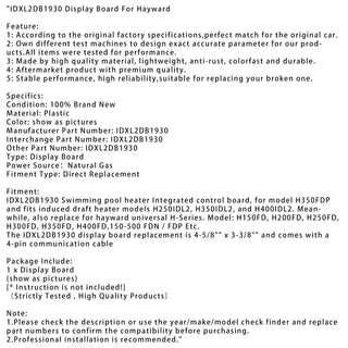 FDXLBKP1930 Keypad and Bezel Assembly IDXL2DB1930 Display Board For Hayward