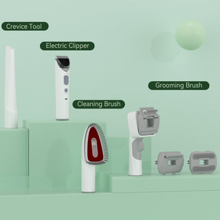 Dog Vacuum Brush for Shedding Grooming 1.5L Grooming Tools for Dogs Cats Pets 5 In 1 Pet Grooming Kit Vacuum Suction Professional Pet Hair Clipper