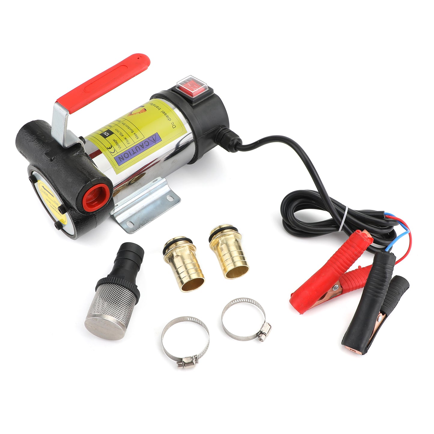 12V Fuel Transfer Pump - Self-Priming, 175W Motor, 45L/min Flow Rate, 32ft Lift for Oil & Diesel