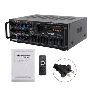 Bluetooth 5.0 HiFi Sunbuck 2000W Stereo Power Amplifier Karaoke FM USB SD AUX
